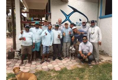 Happy anglers and guides at Tierra Maya.