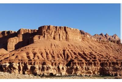 The red rock canyon walls of the Colorado River