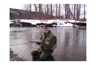 Chuck Harvey enjoys a nice winter's day on Alberta's Crowsnest River