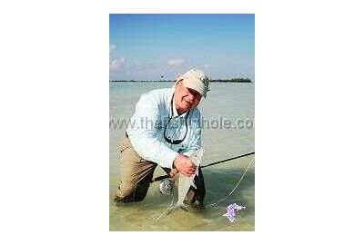 Outdoor writer Neil Waugh with a fine Ascension Bay bonefish