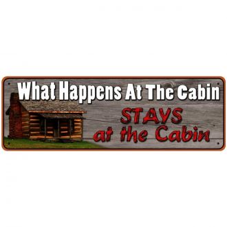 rivers edge what happens at cabin tin sign RIE 1419 base_image