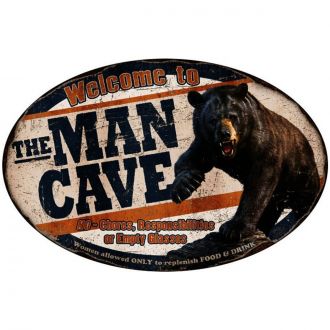 rivers edge man cave bear tin sign RIE 1564 base_image