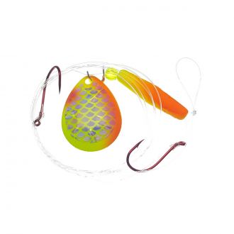 Falcon Tackle Walleye Rig Floating in Chartreuse/Orange, Size #2 from The Fishin' Hole