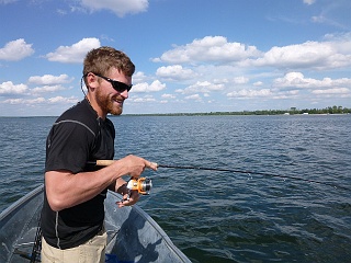 Calling Lake with my friend Chris