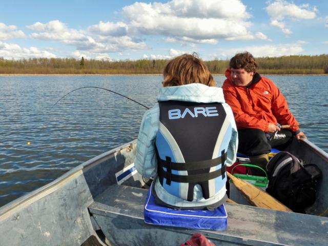 Fishing for rainbows on Muir Lake