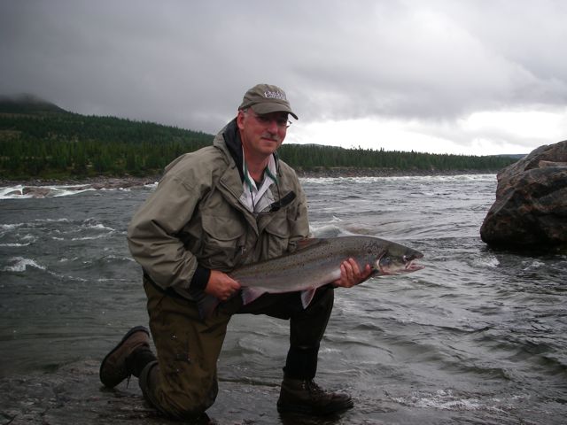 The author with a nice George River Atlantic salmon