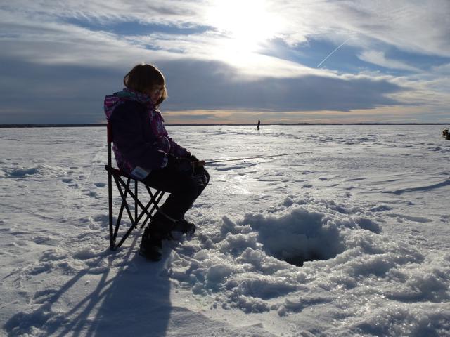 Jigging shallow over spawning grounds Lac St Anne Alberta