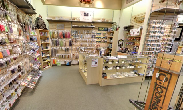 Fly fishing department at The Fishin' Hole west side store in Edmonton Alberta