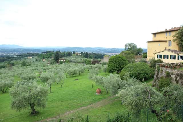 View of Tuscany from the agriturismo deck.