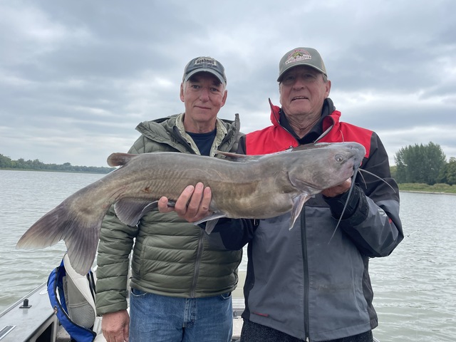 With Don Lamont, reliving past days fishing for catfish on the Red.